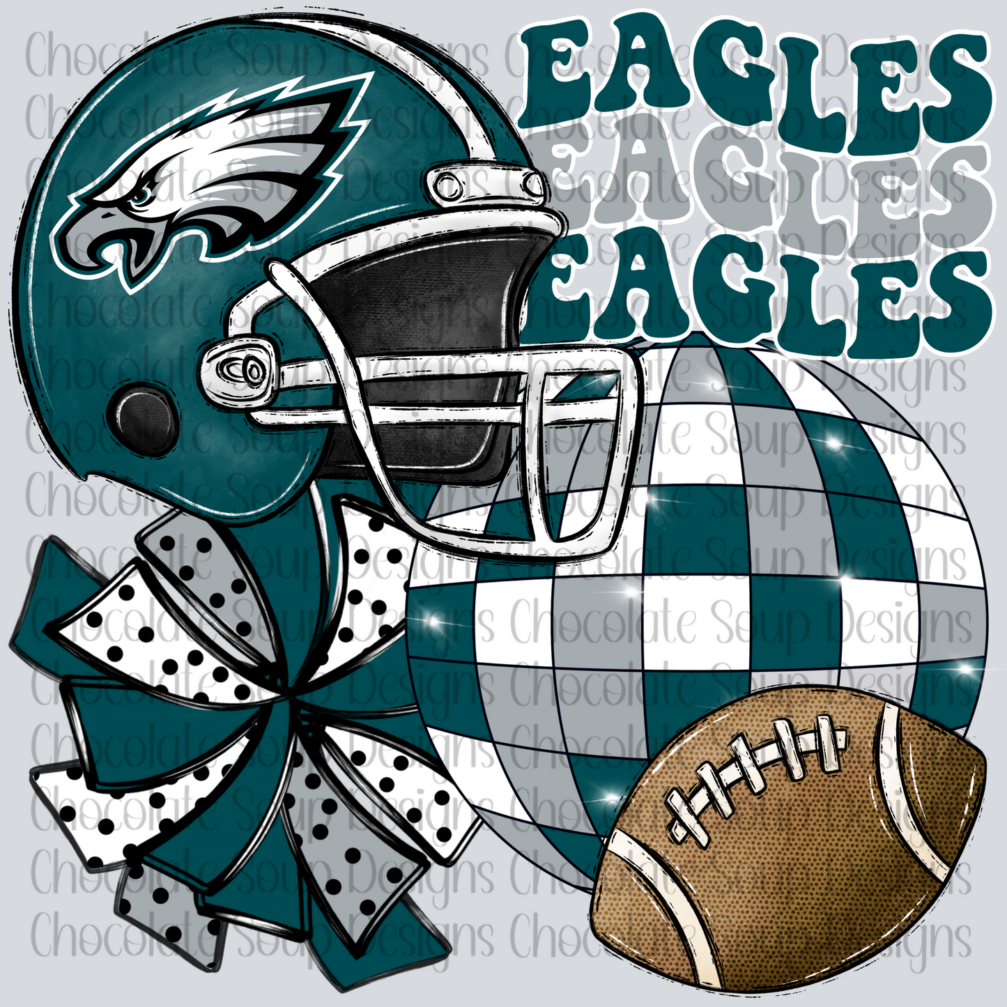 Eagles Collage Teal