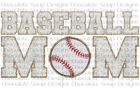 Baseball Mom-Faux Chenille