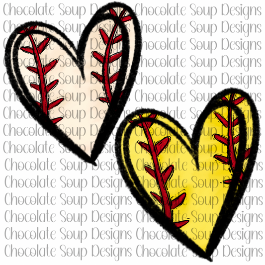 Softball Baseball Heart Sleeve Design