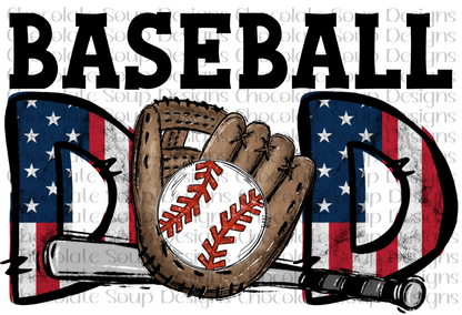 Baseball Dad American Flag