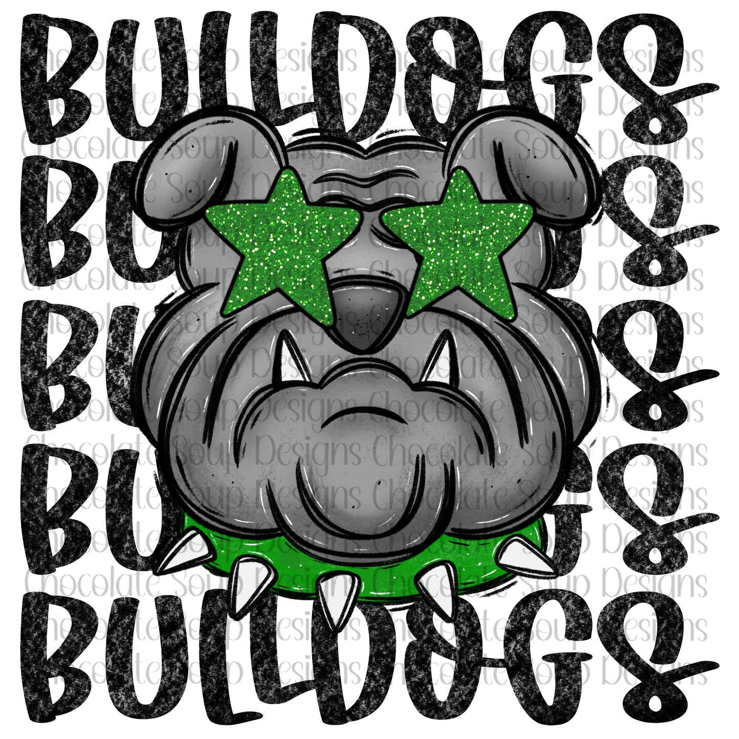 Preppy Bulldogs Mascot Green