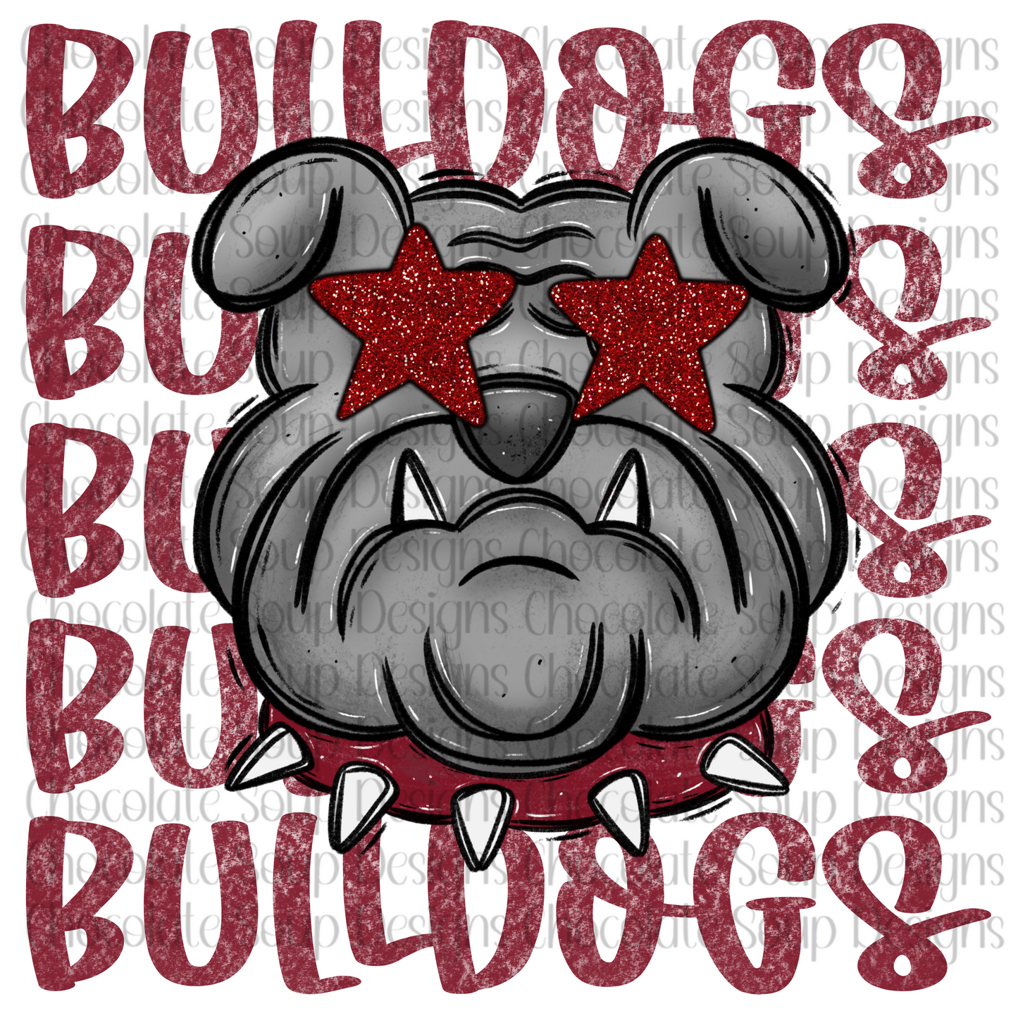 Preppy Bulldogs Mascot Maroon