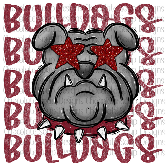 Preppy Bulldogs Mascot Maroon