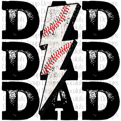 Baseball Dad Lightning Bolt