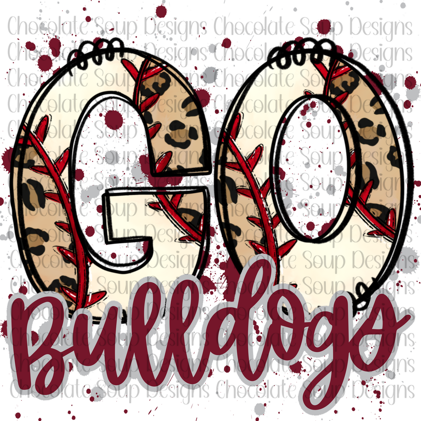 GO Bulldogs Baseball-Maroon/Gray