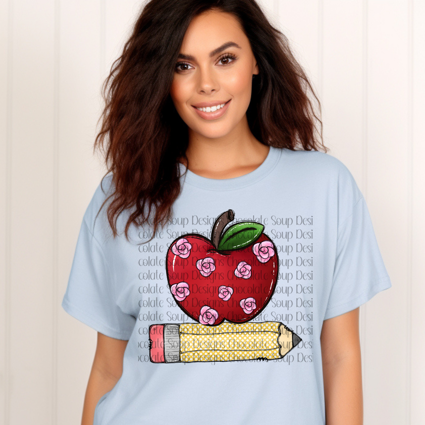 Custom  Back to School Teacher Apple and Pencil