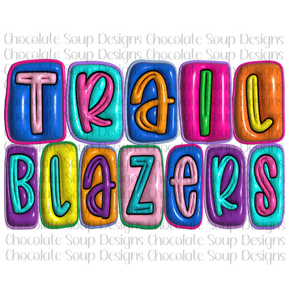 3D Bubble Mascot Trailblazers PNG