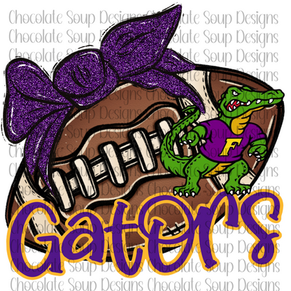 Gators Football Purple Glitter Bow