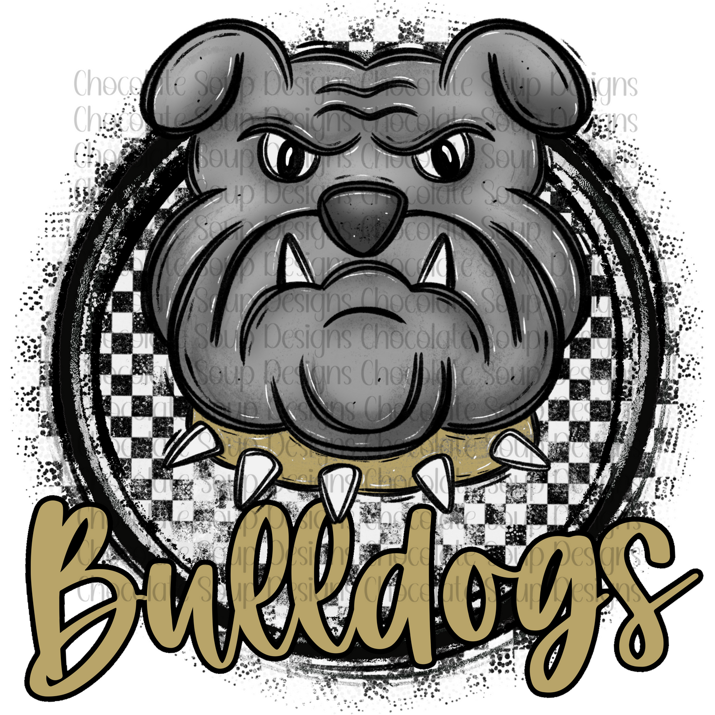 Bulldogs Checkered Antique Gold