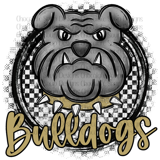 Bulldogs Checkered Antique Gold