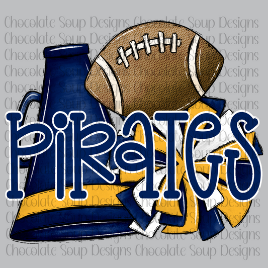 Cheer Football Pirates Navy Gold