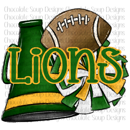 Cheer Football Lions Green Gold