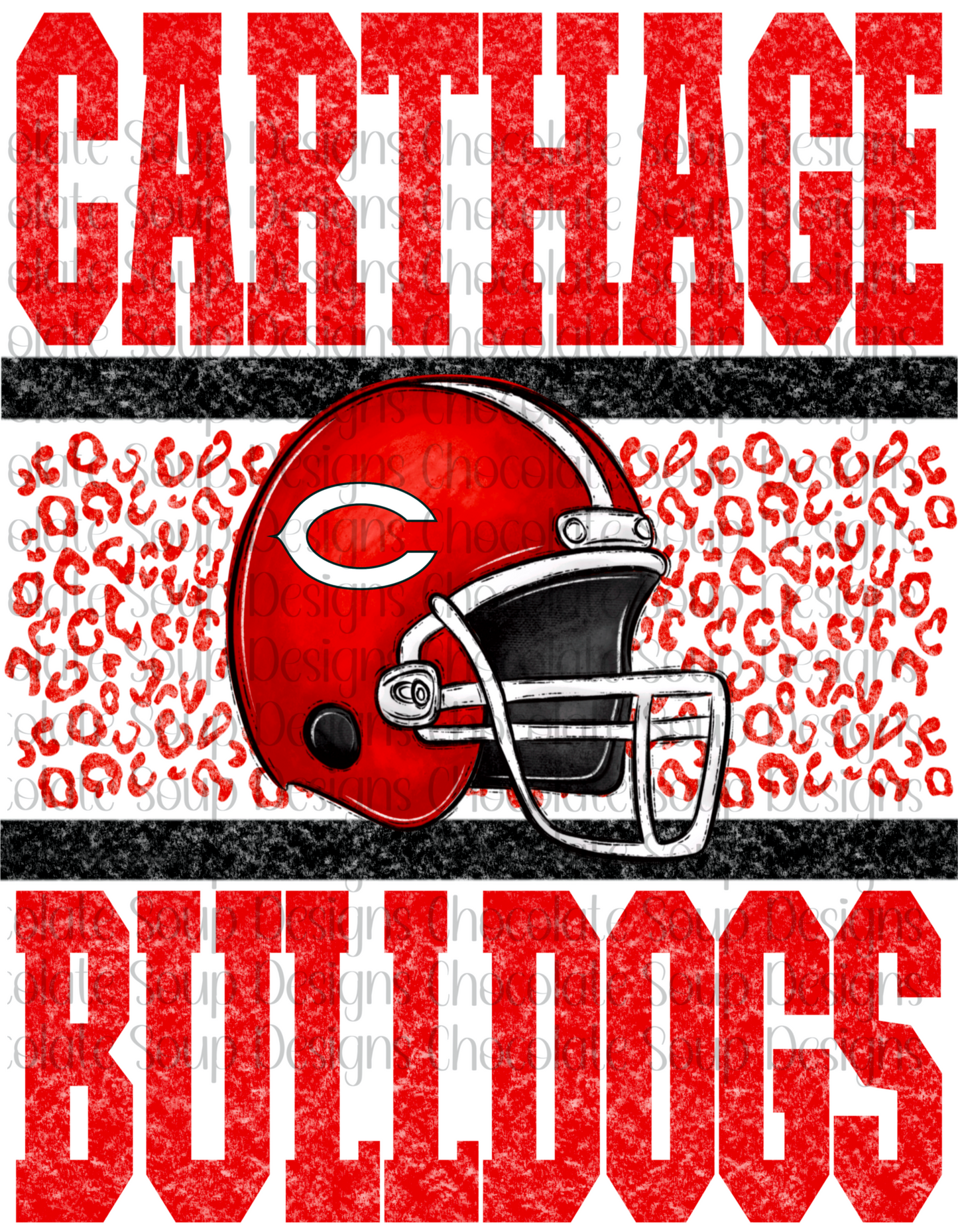 Distressed Leopard Mascot Carthage Bulldogs