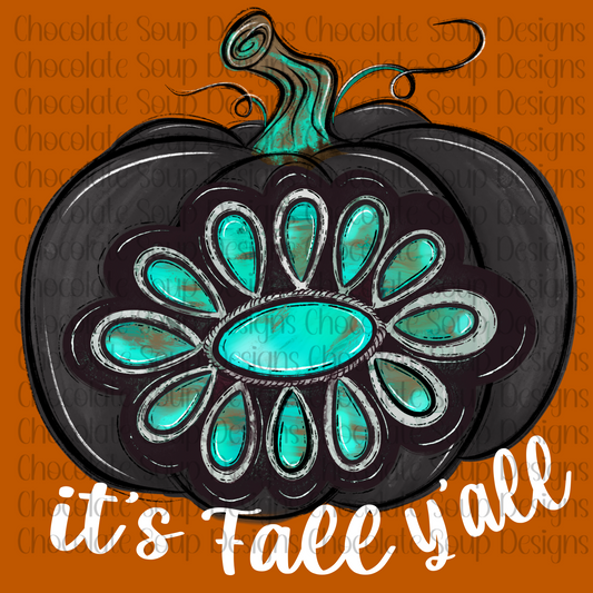 It’s Fall Yall | Black Pumpkin | Turquoise Conch