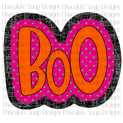 BOO Hot Pink Orange Gold Black