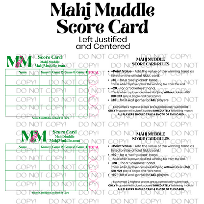 Mahj Muddle Score Card