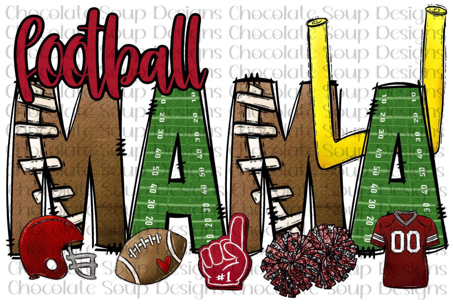 Football Mama-Maroon