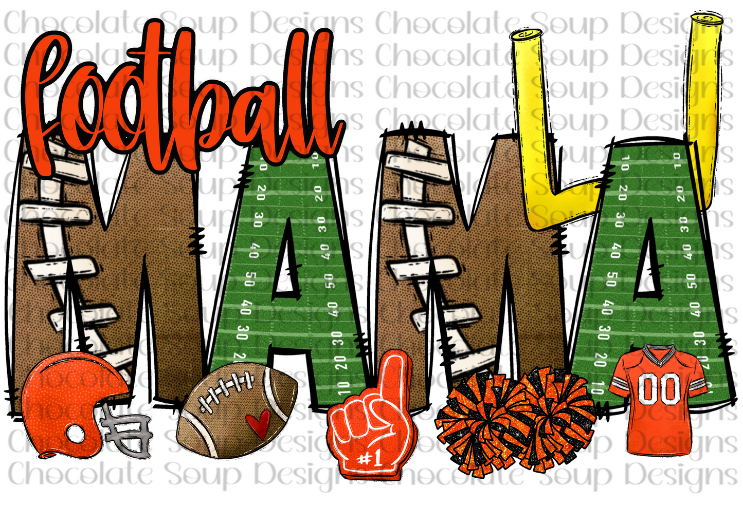 Football Mama-Orange