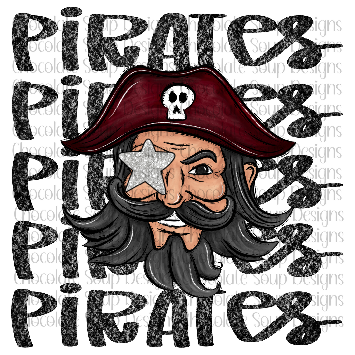 Preppy Pirates Mascot-Maroon