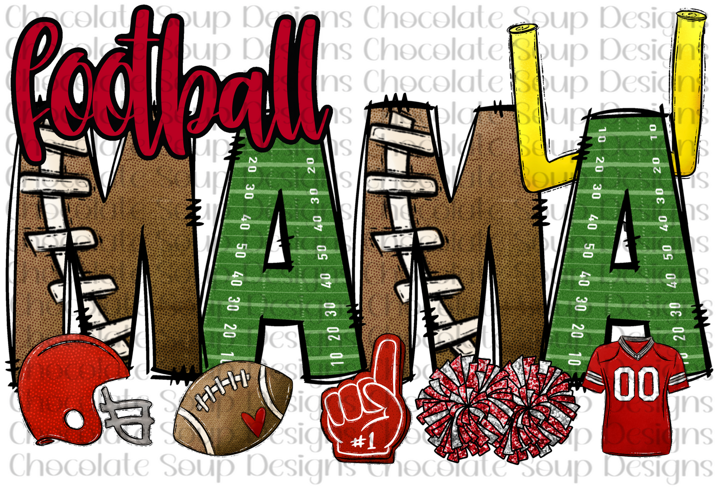 Football Mama-Red