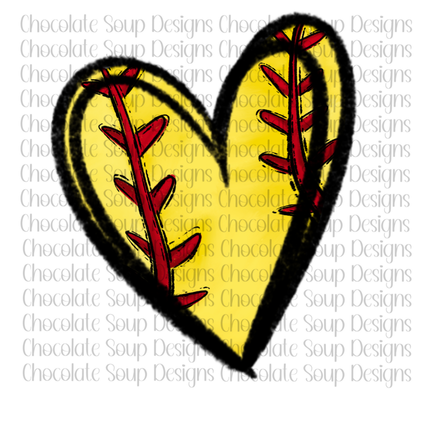 Softball Heart Sleeve Design