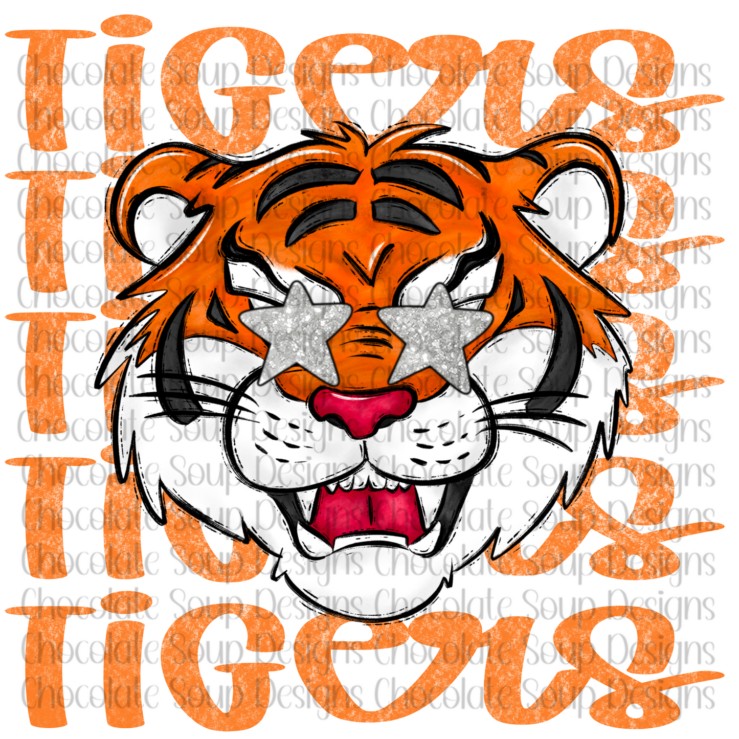 Preppy Tigers Mascot-Orange