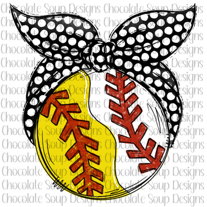 Baseball/Softball Black Bow