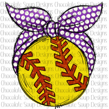 Softball-Bow Purple