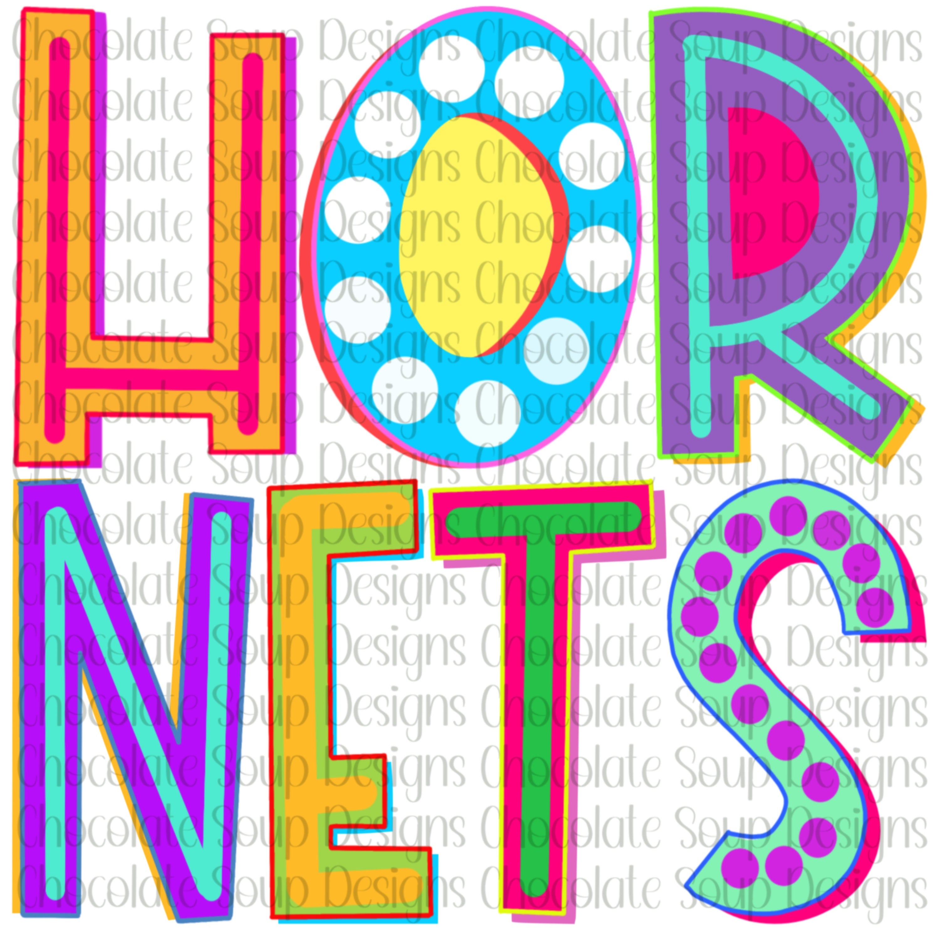 Hornets Preppy Letters โ Chocolate Soup Designs