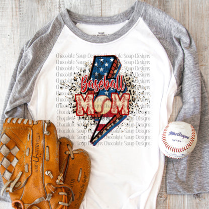 Baseball Mom Lightning Bolt