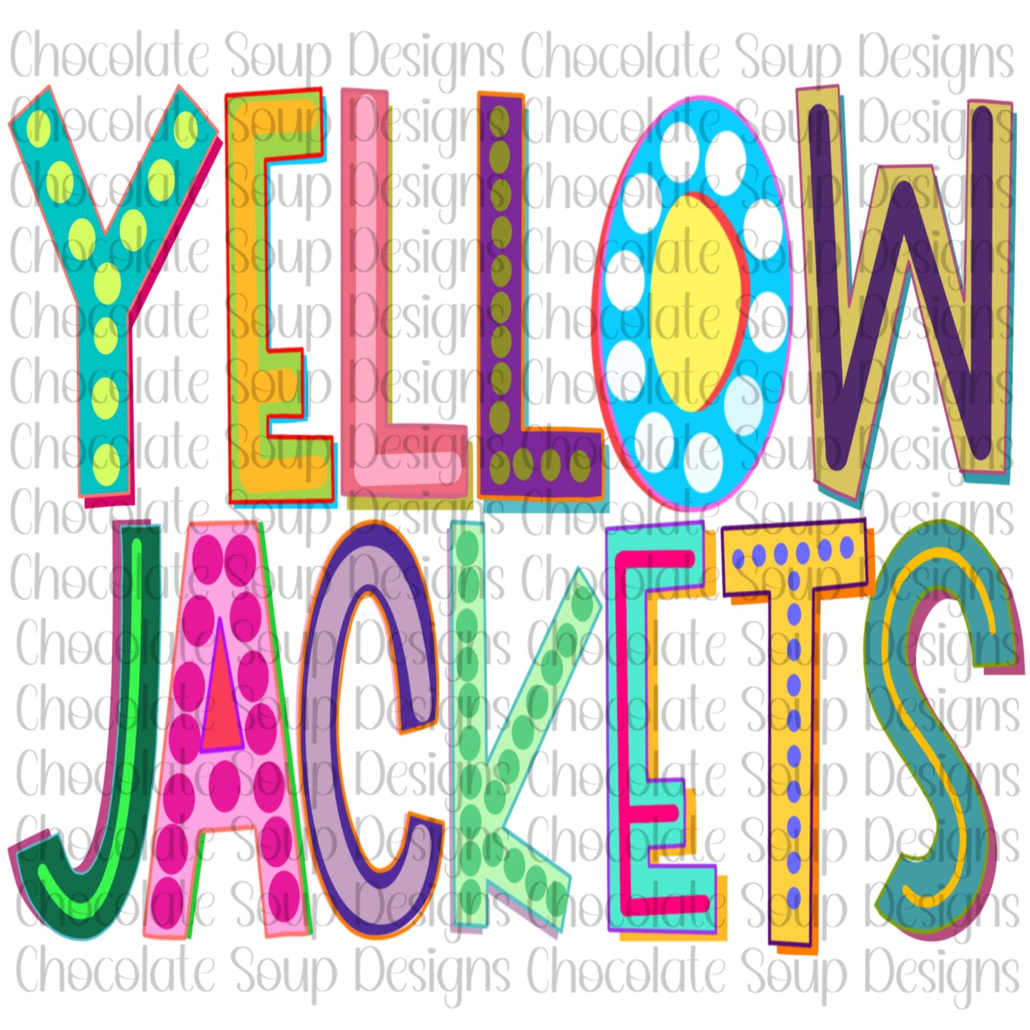 Yellow Jackets Preppy Letters