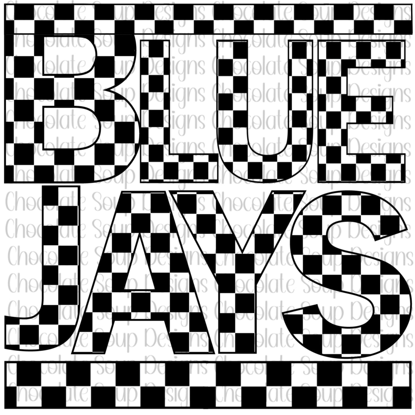 Blue Jays Trendy Checkered Team Name