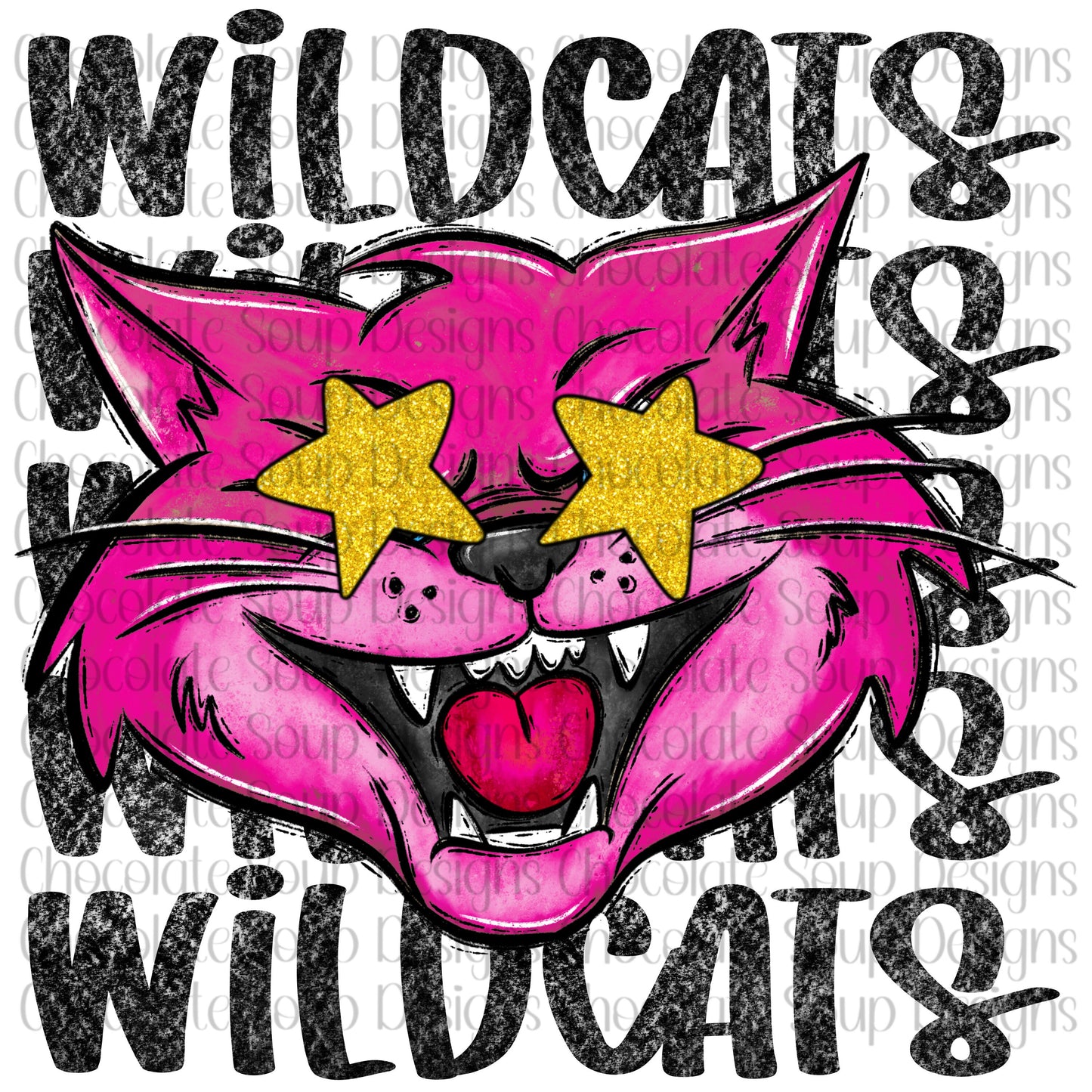 Wildcats Preppy Mascot-Pink