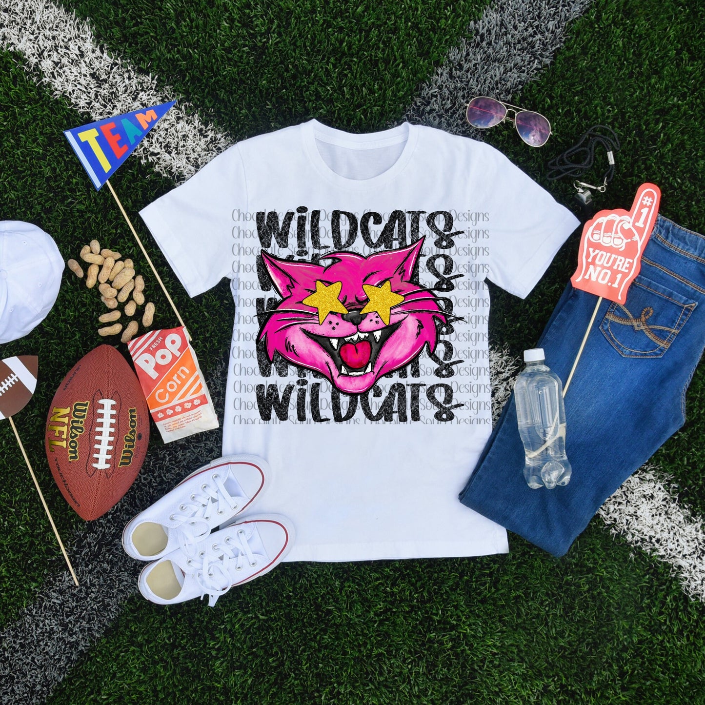 Wildcats Preppy Mascot-Pink