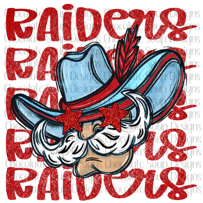 Raiders Preppy Mascot-Red Columbia Blue