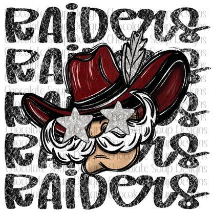 Raiders Preppy Mascot-Maroon Black Silver