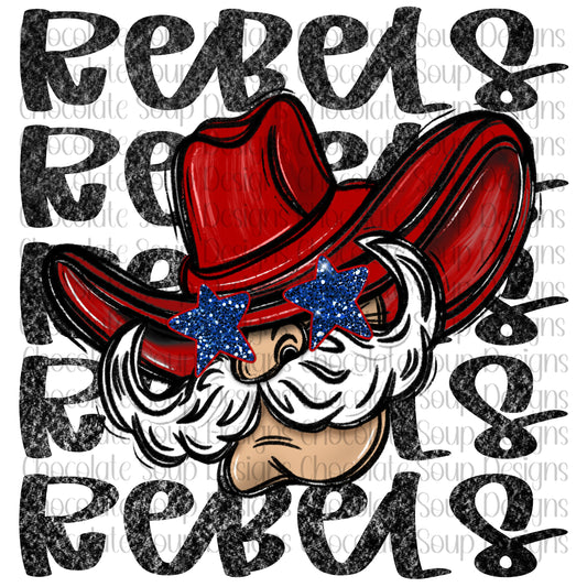 Rebels Preppy Mascot-Red Navy