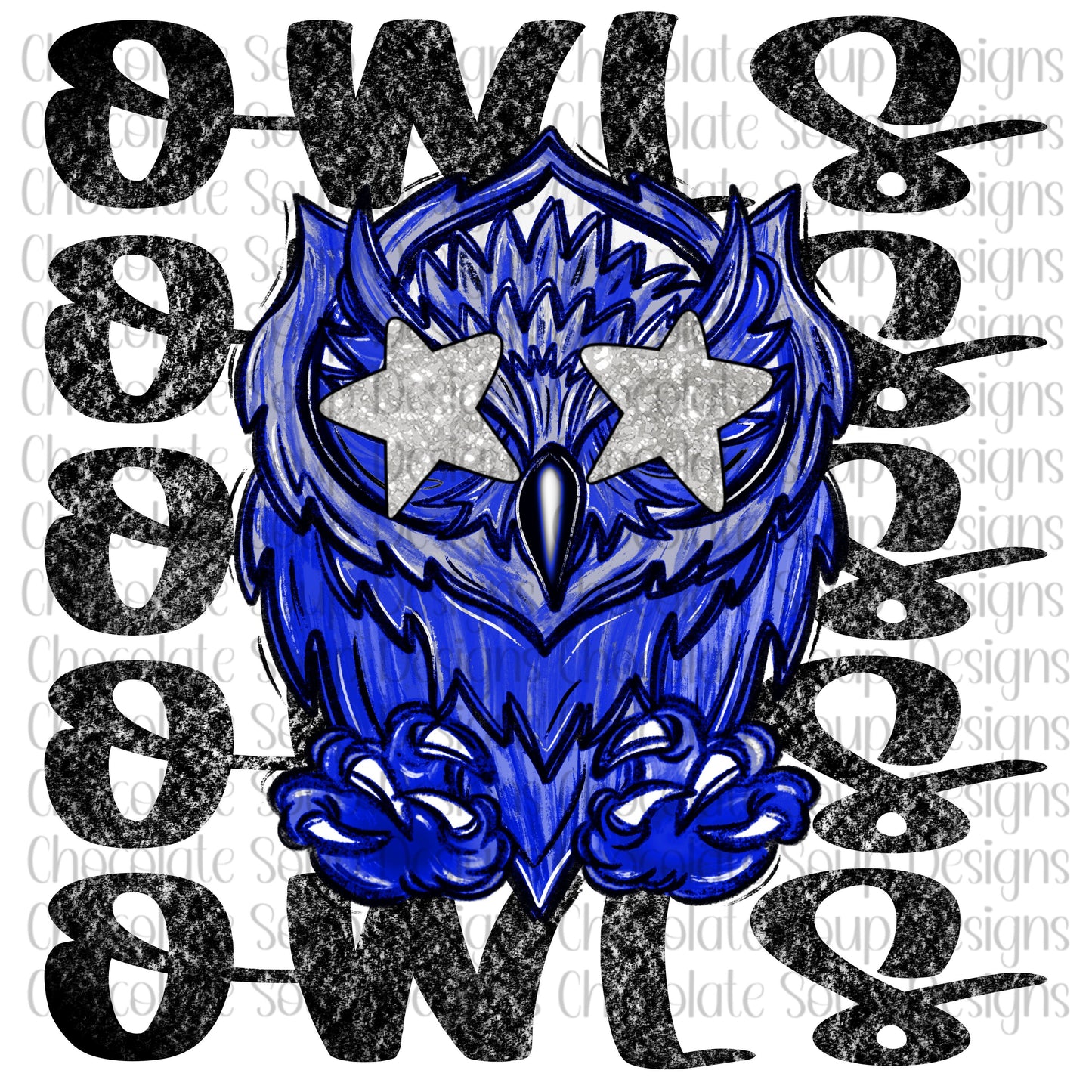 Owls Preppy Mascot Png Owls-Blue