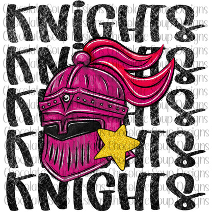 Knights Preppy Mascot-Pink