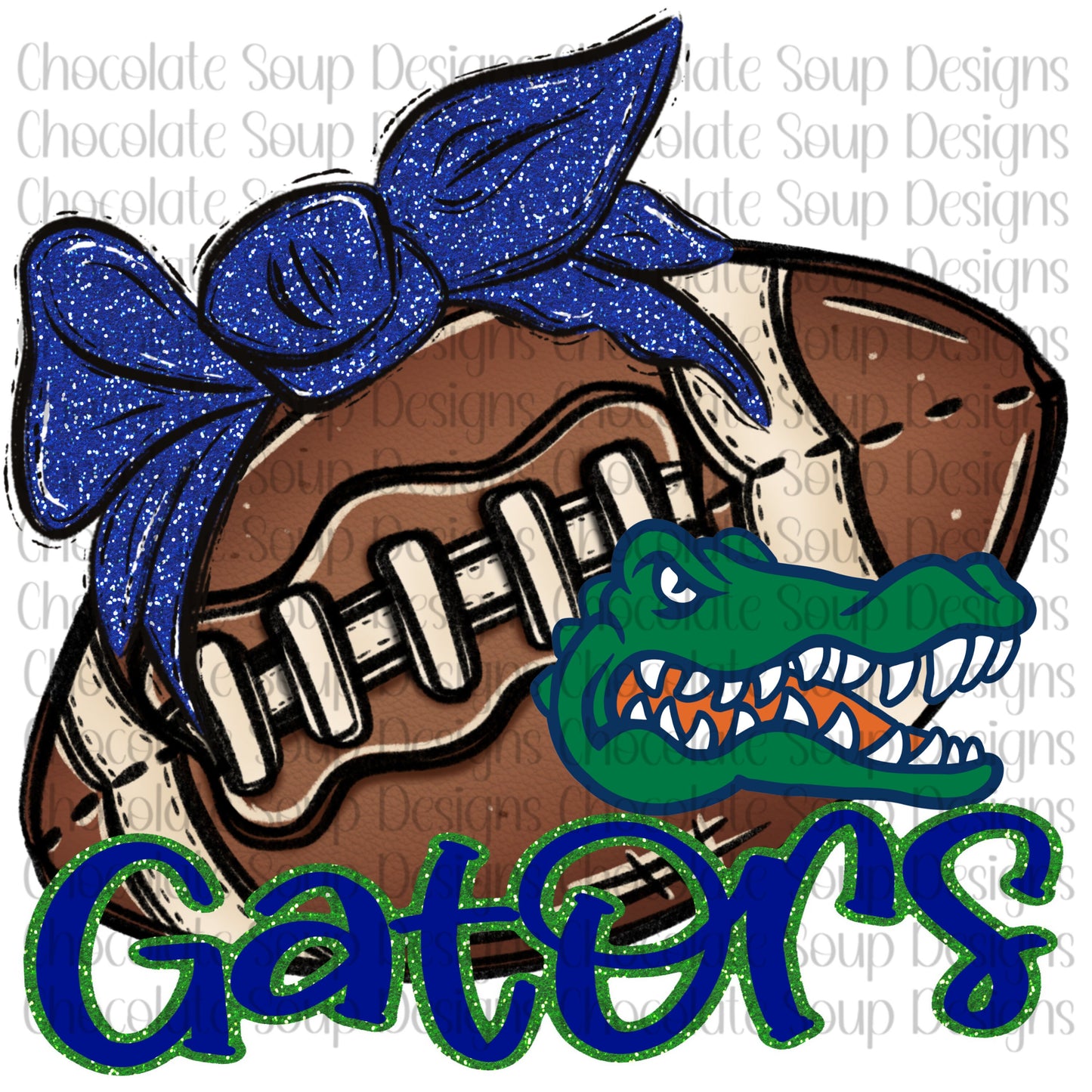 Gators Football Mascot-Blue Green Orange