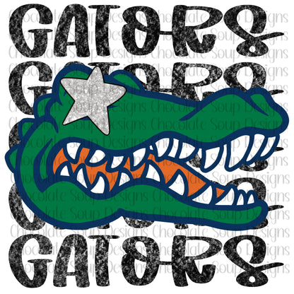 Gators Preppy Mascot-Green Blue Orange