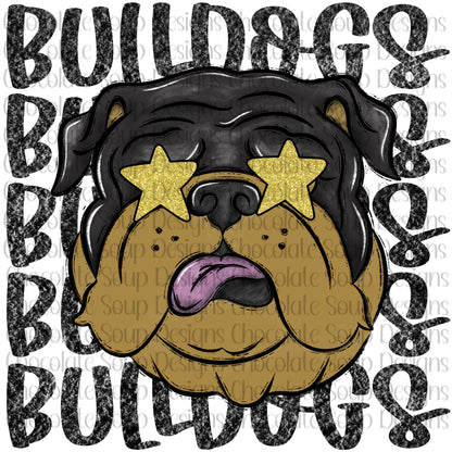 Bulldogs Preppy Mascot-Vegas Gold Black