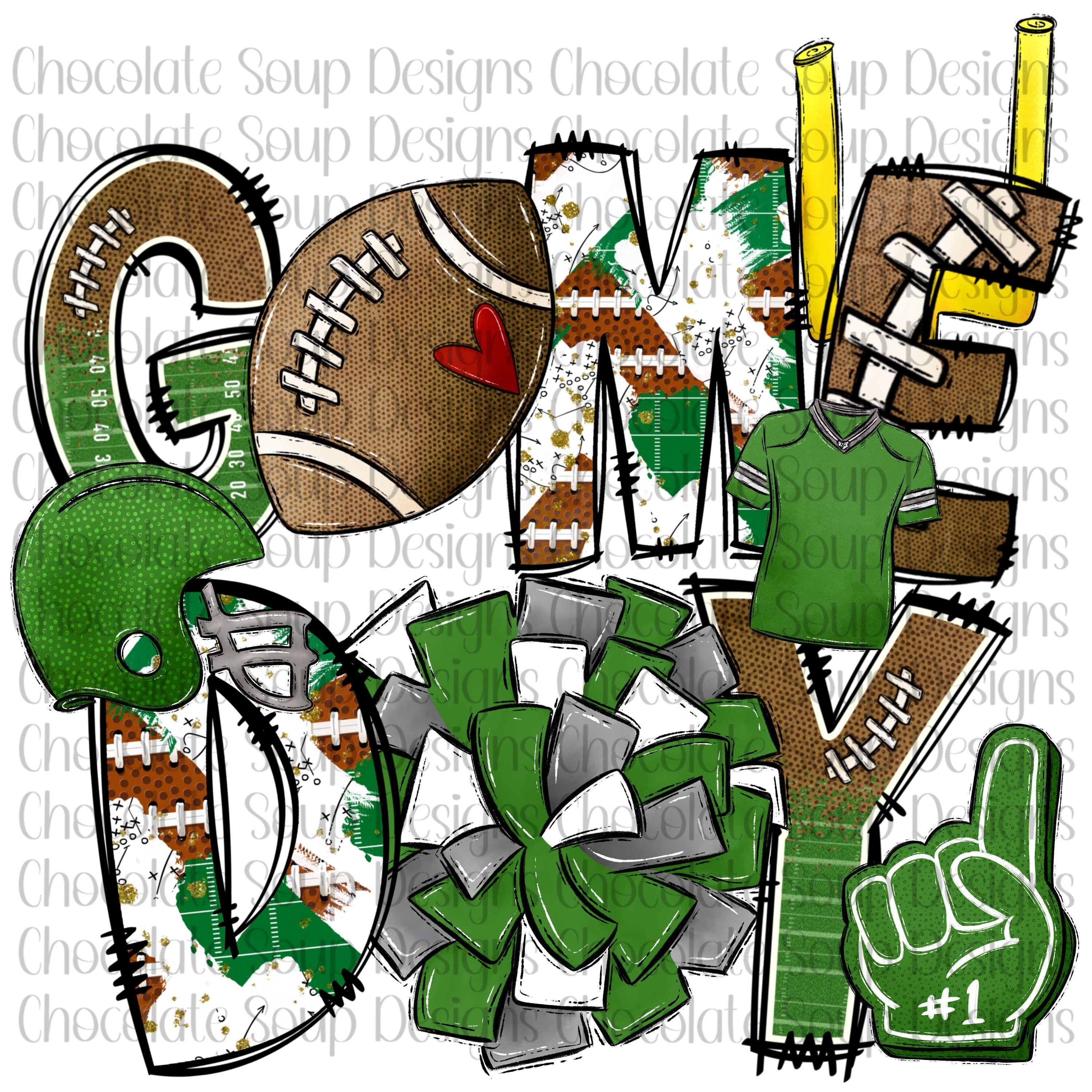 Football Game Day-Green – Chocolate Soup Designs