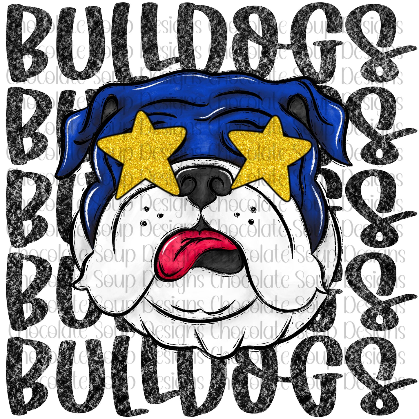 Bulldogs Preppy Mascot Blue Gold