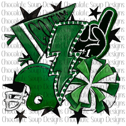 Football Collage-Dark Green