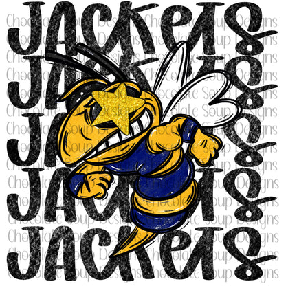 Jackets Preppy Mascot-Blue Gold