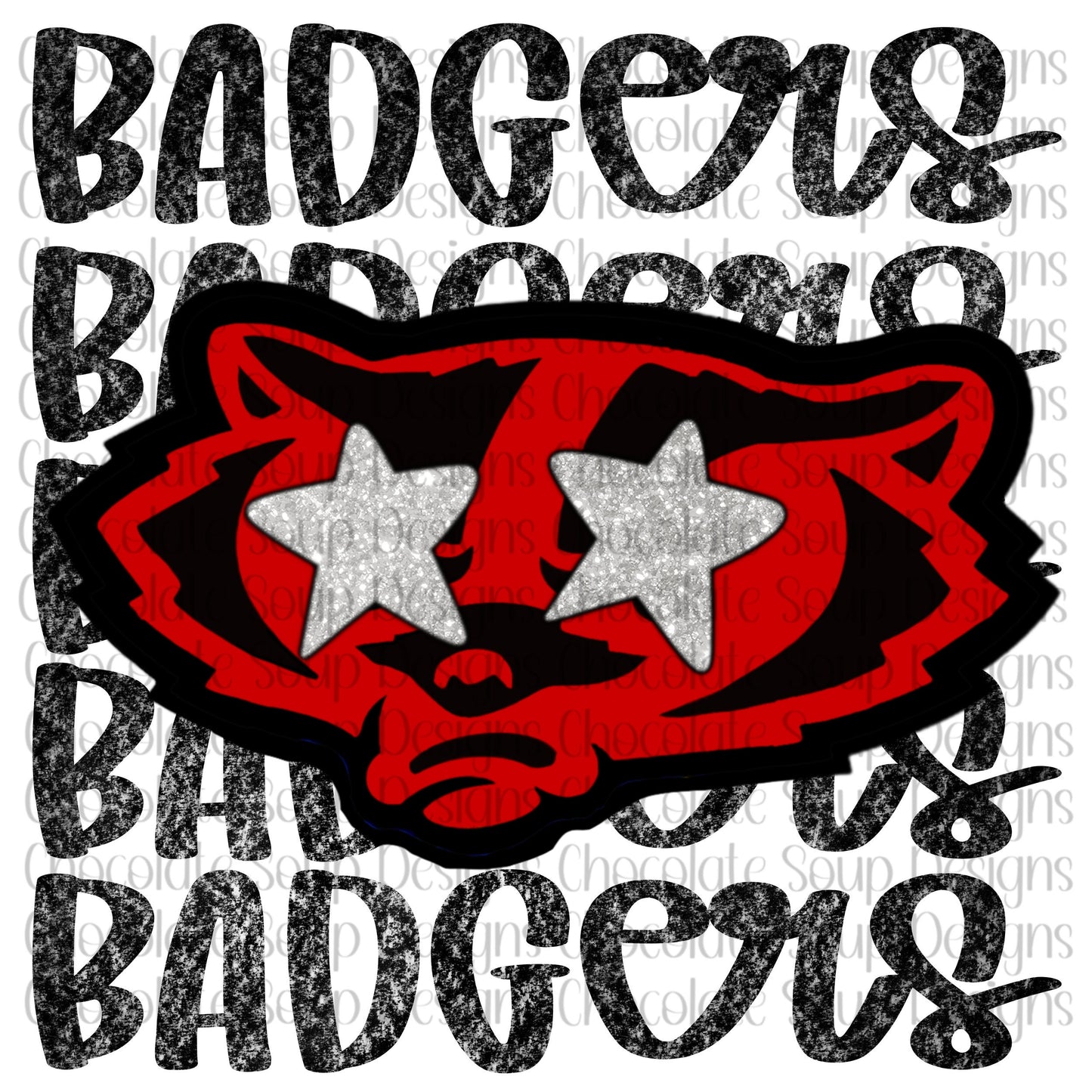 Badgers Preppy Mascot Red Black Silver