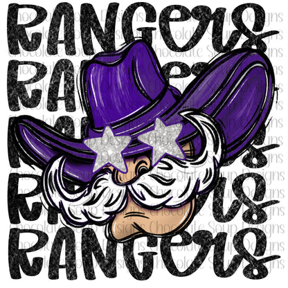 Rangers Preppy Mascot-Purple Black Silver