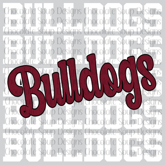 Bulldogs Stacked Team Name-Maroon