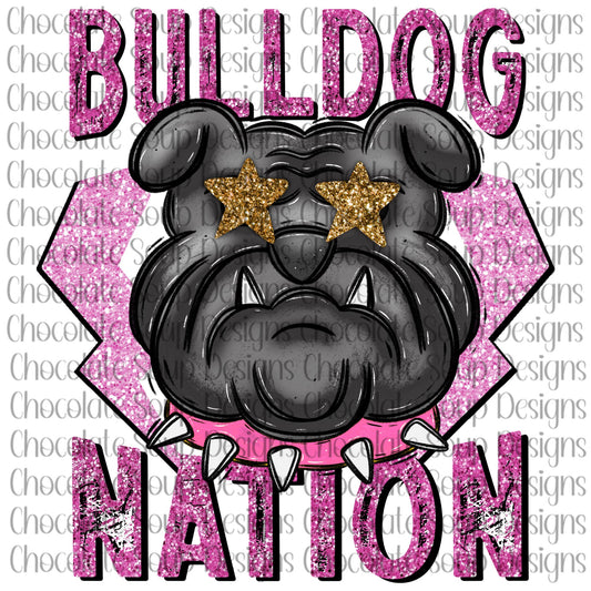 Bulldog Nation Preppy Pink Glitter